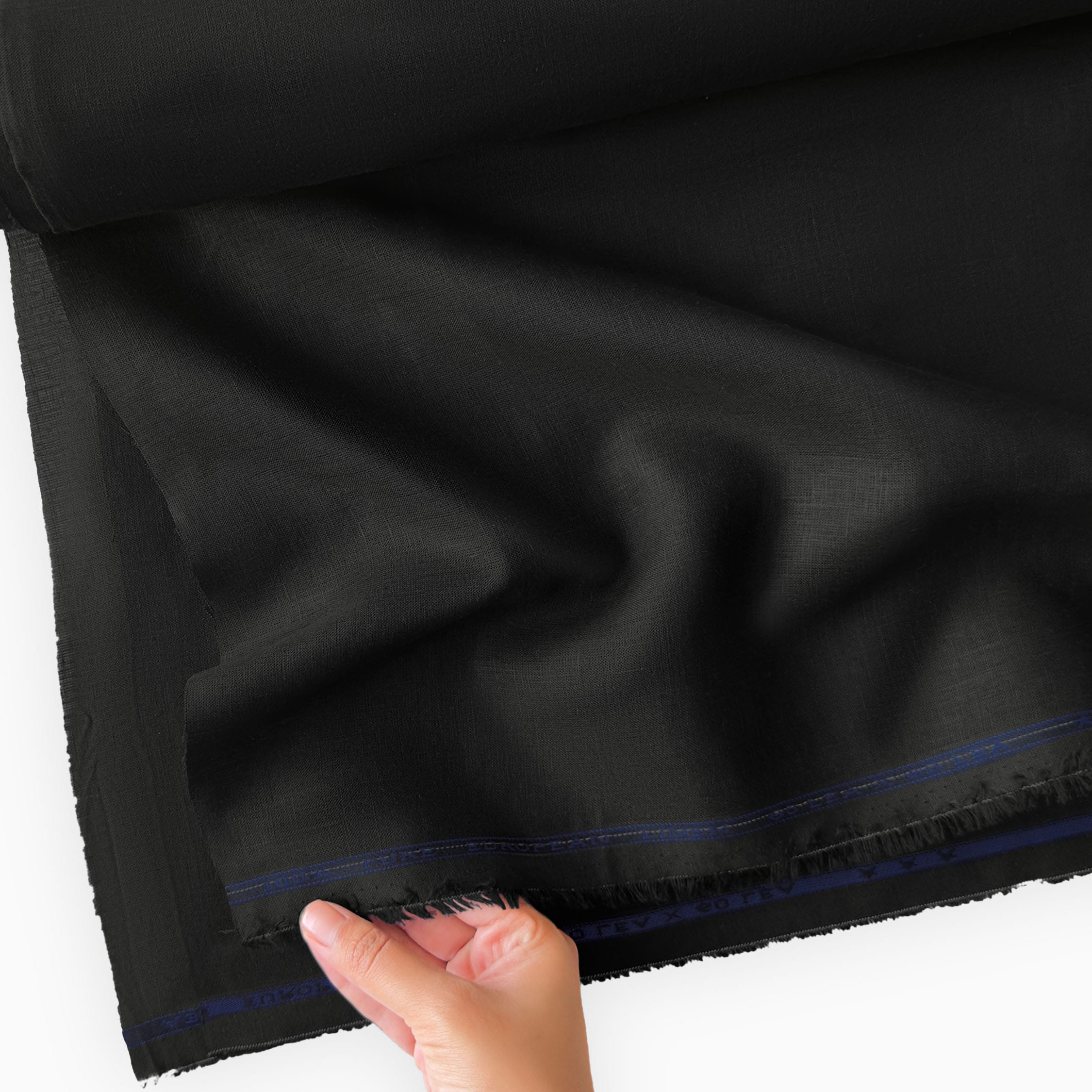 Premium Linen Fabric Fabric Carbon Black 60 LEA Linen Fabric