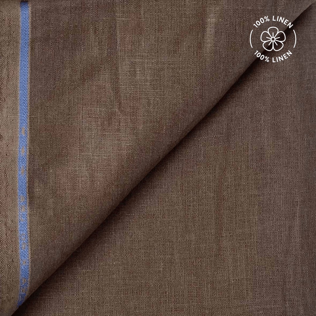 Premium Linen Fabric Fabric Chocolate Brown Plain Premium 60 Lea Pure Linen Fabric (Width 58 Inches)