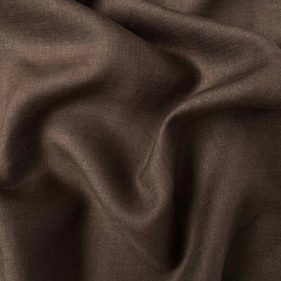 Premium Linen Fabric Fabric Chocolate Brown Plain Premium 60 Lea Pure Linen Shirting Fabric (Width 58 Inches)