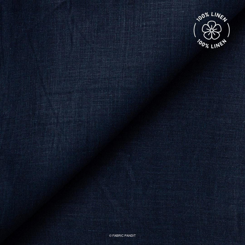 Premium Linen Fabric Fabric Denim Blue 60 LEA Linen Fabric