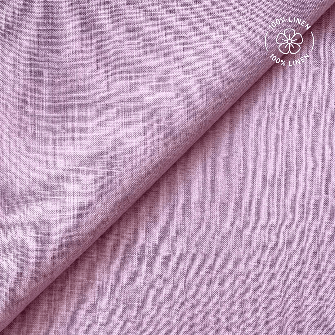 Premium Linen Fabric Fabric Dusty Lilac Plain Premium 60 Lea Pure Linen Fabric (Width 58 Inches)