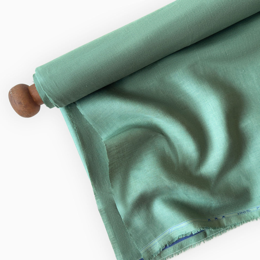 Premium Linen Fabric Fabric Dusty Mint Green 60 LEA Linen Fabric