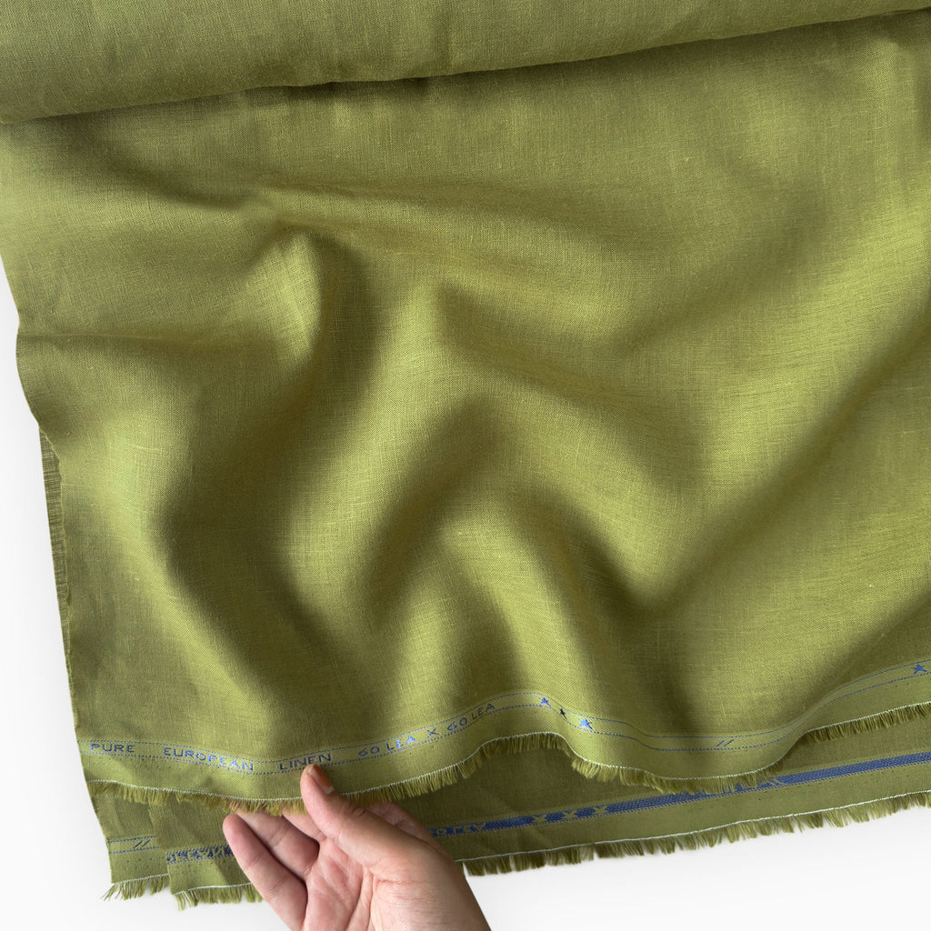 Premium Linen Fabric Fabric Dusty Olive Green 60 LEA Linen Fabric