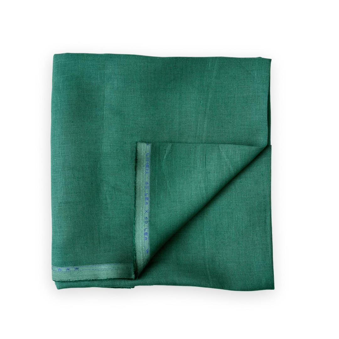 Premium Linen Fabric Fabric Emerald Green 60 LEA Linen Fabric