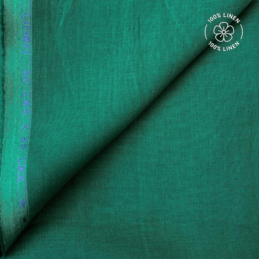 Premium Linen Fabric Fabric Emerald Green 60 LEA Linen Fabric