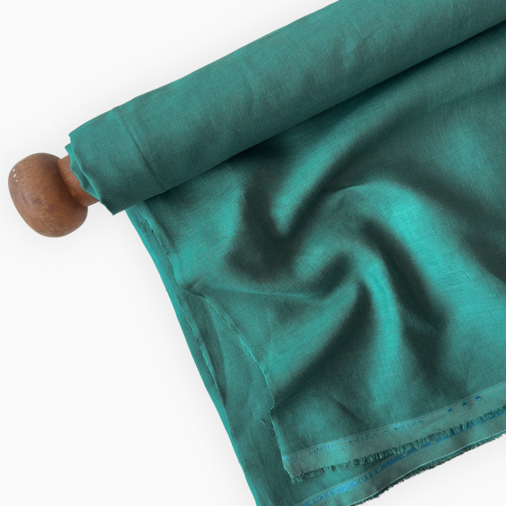 Premium Linen Fabric Fabric Emerald Green 60 LEA Linen Fabric