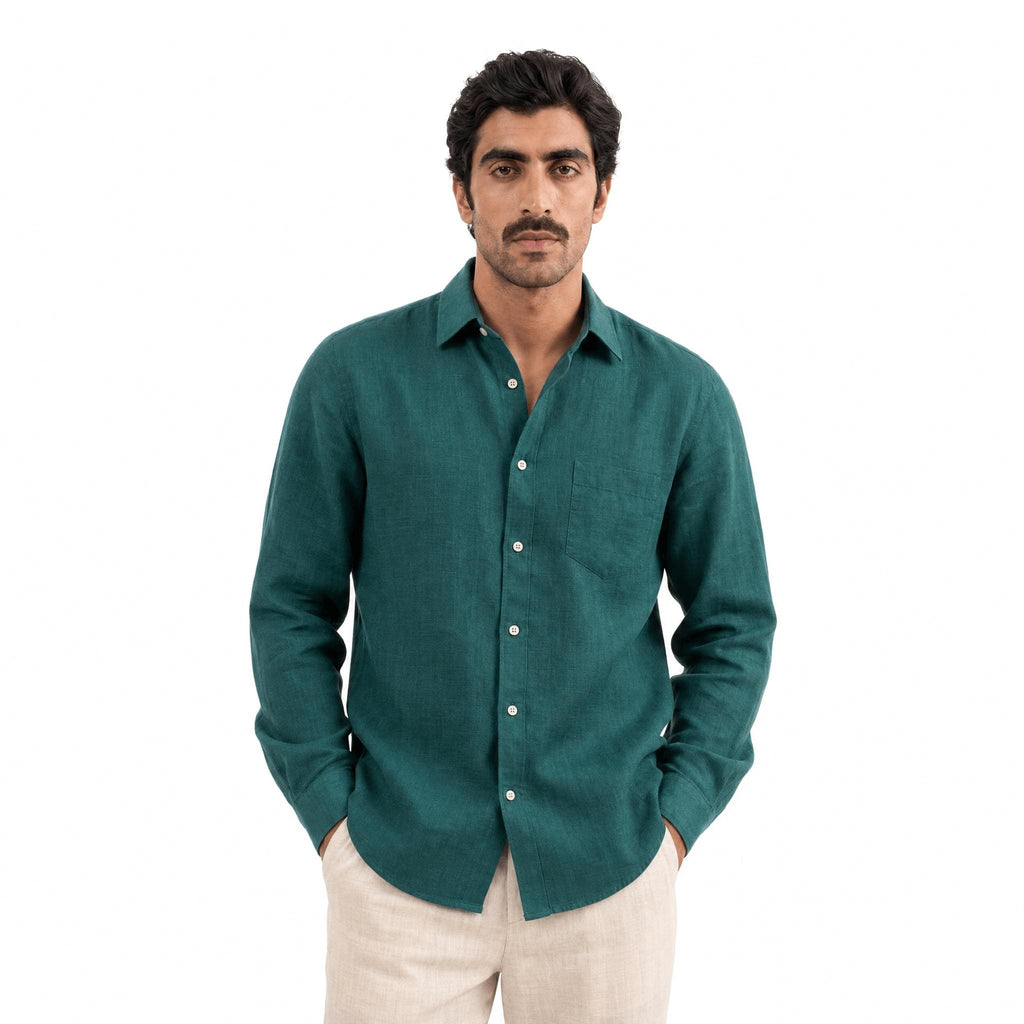 Premium Linen Fabric Fabric Emerald Green 60 LEA Linen Fabric