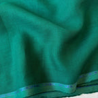 Premium Linen Fabric Fabric Emerald Green Plain Premium 60 Lea Pure Linen Fabric (Width 58 Inches)