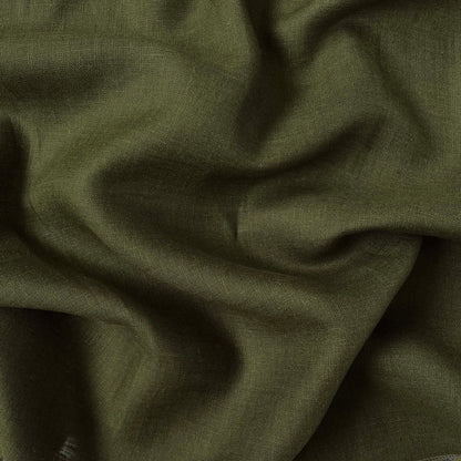 Premium Linen Fabric Fabric Forest Green Plain Premium 60 Lea Pure Linen Shirting Fabric (Width 58 Inches)