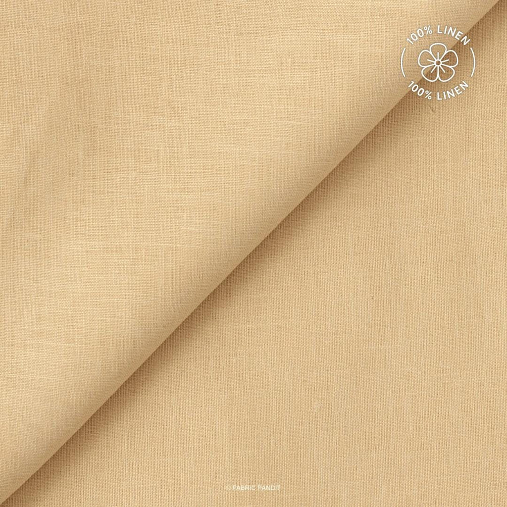 Premium Linen Fabric Fabric Khaki 60 LEA Linen Fabric