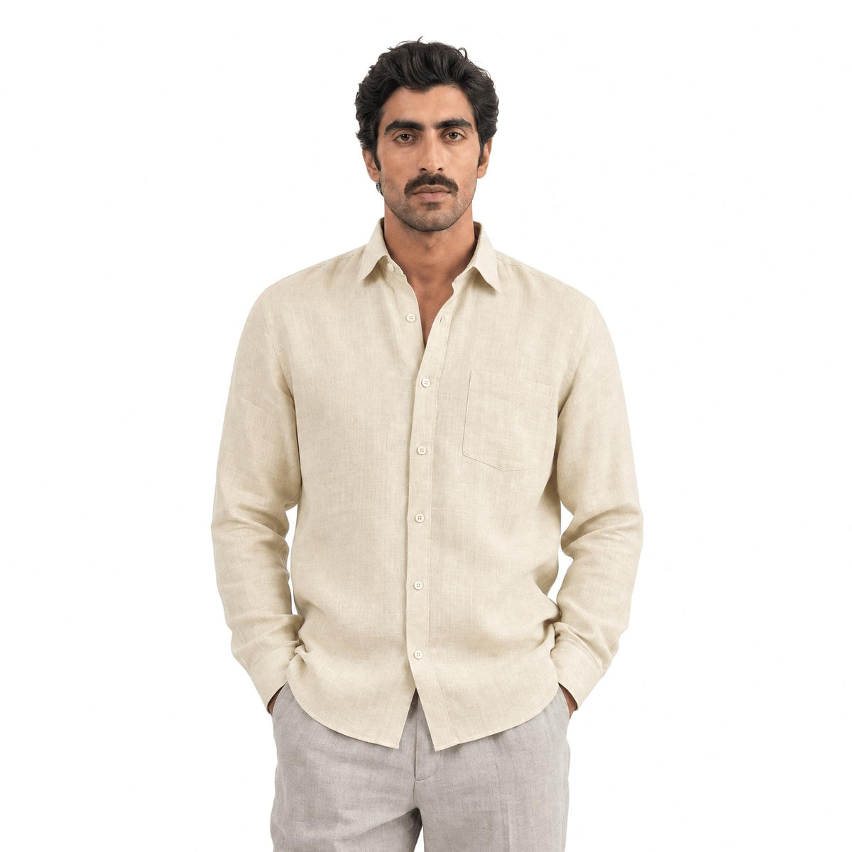 Premium Linen Fabric Fabric Khaki 60 LEA Linen Fabric