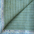 Premium Linen Fabric Fabric Light Green Stripes Woven Premium 60 Lea Pure Linen Fabric (Width 58 Inches)