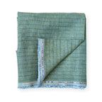 Premium Linen Fabric Fabric Light Green Stripes Woven Premium 60 Lea Pure Linen Fabric (Width 58 Inches)