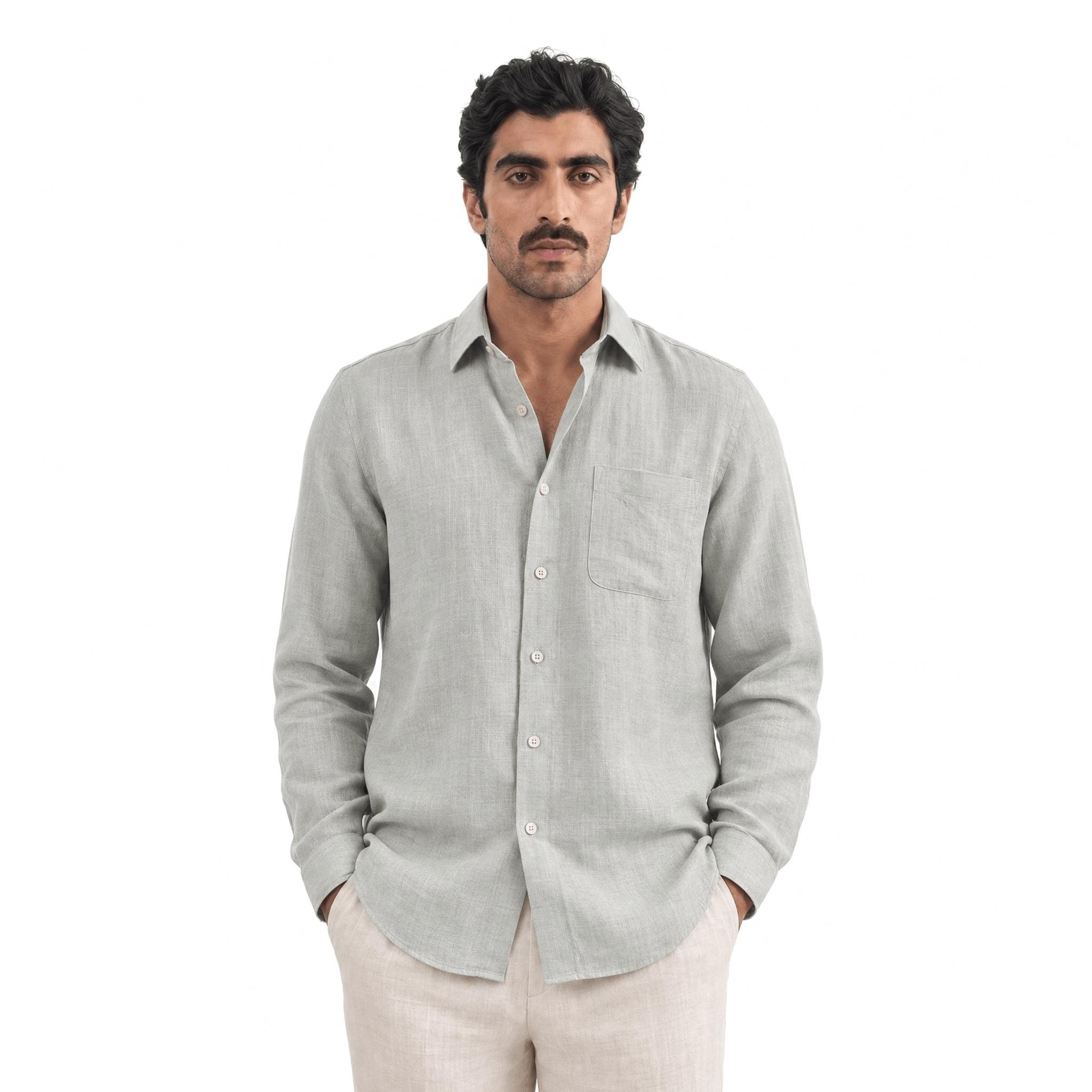 Premium Linen Fabric Fabric Light Grey 60 LEA Linen Fabric
