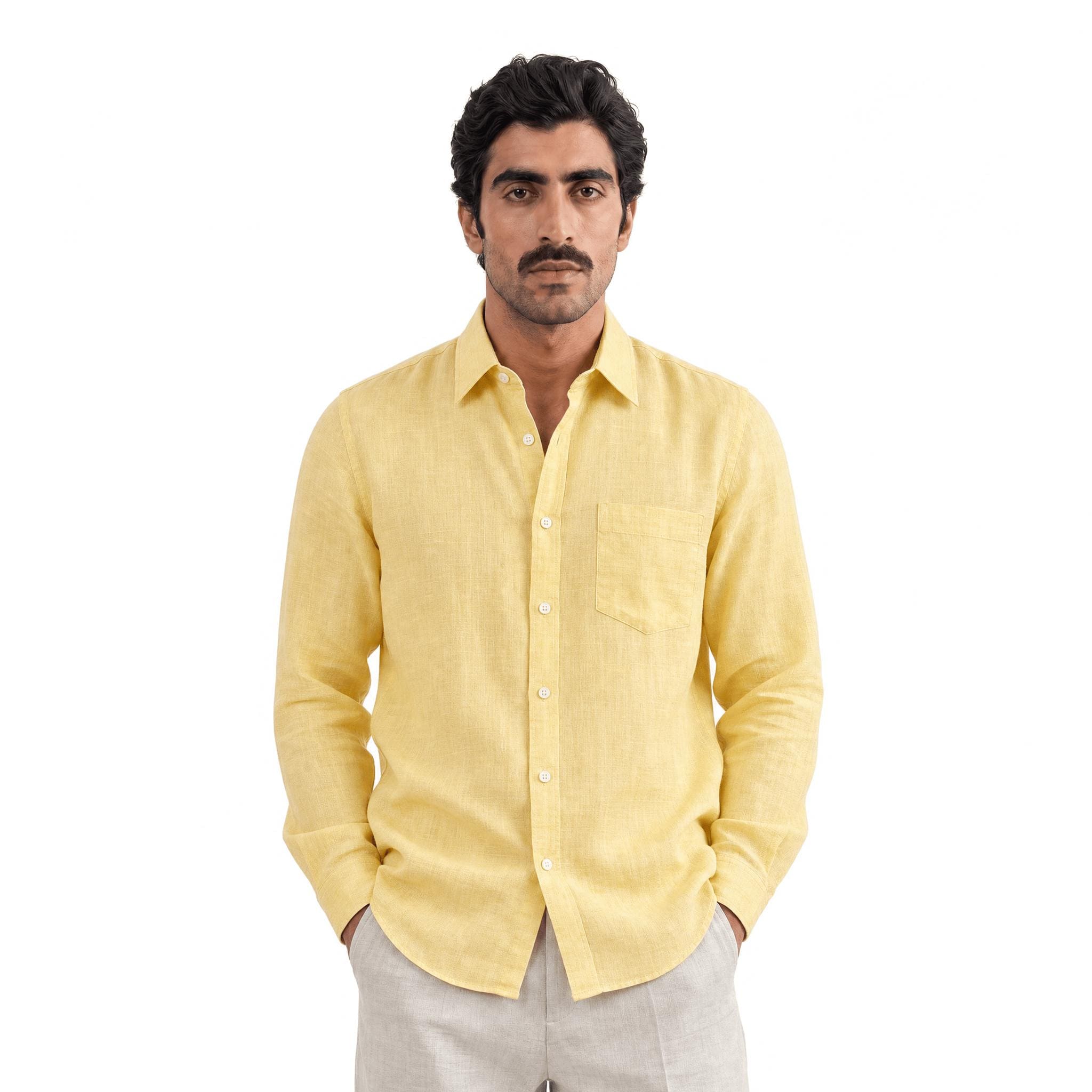 Premium Linen Fabric Fabric Mango Yellow 60 LEA Linen Fabric