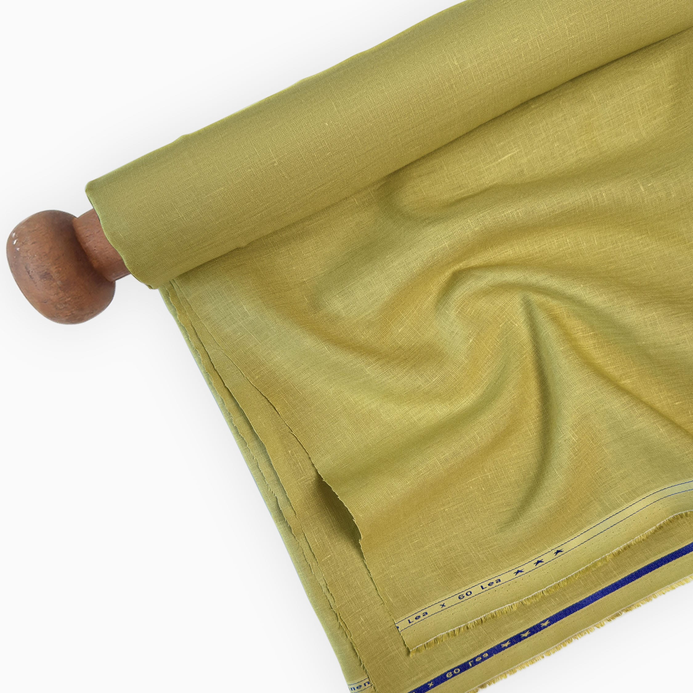 Premium Linen Fabric Fabric Muted Lime 60 LEA Linen Fabric