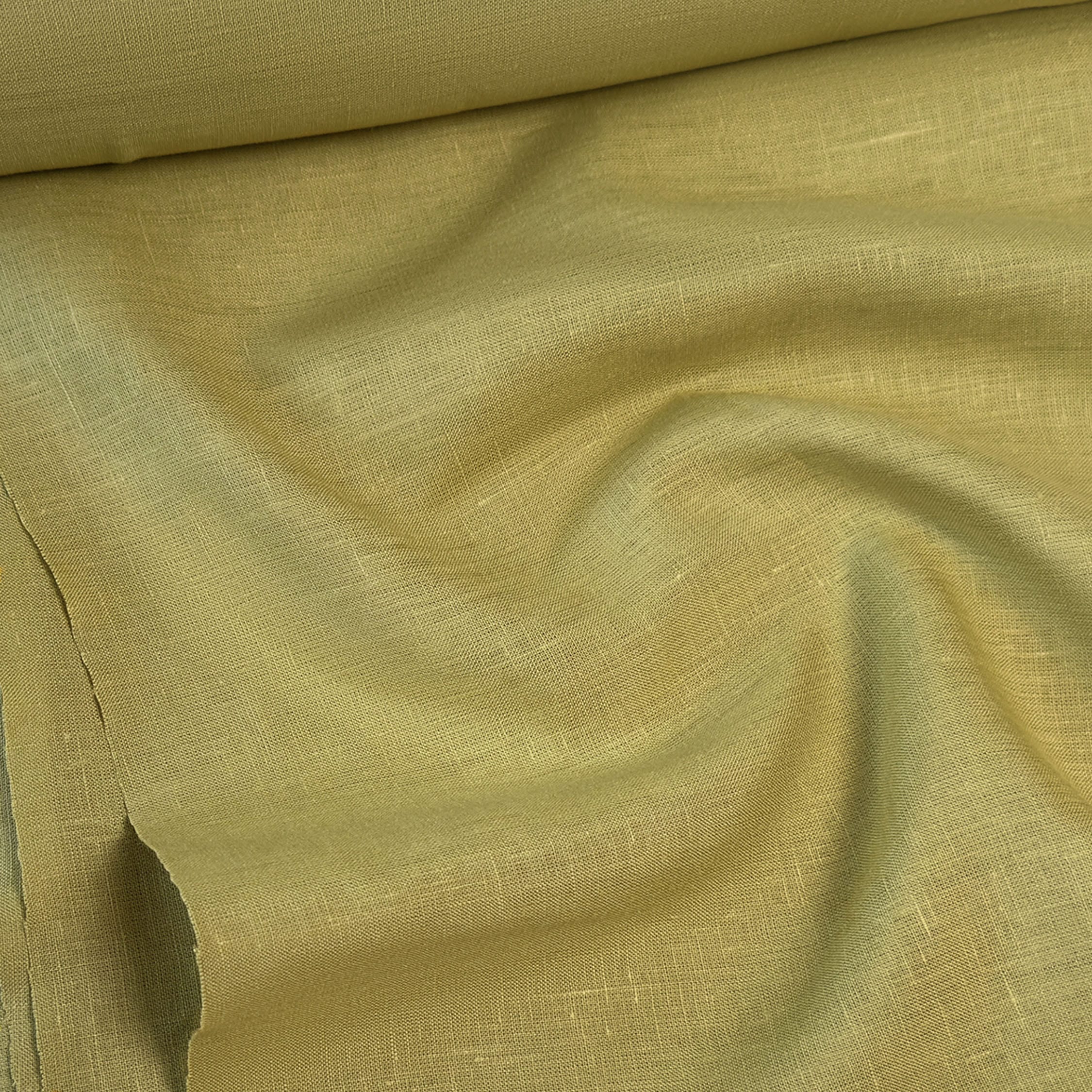 Premium Linen Fabric Fabric Muted Lime 60 LEA Linen Fabric
