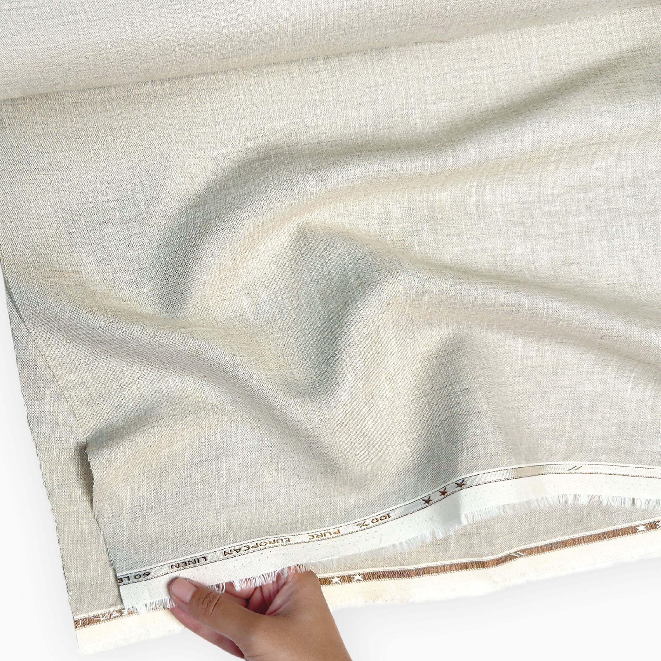 Premium Linen Fabric Fabric Natural Grey 60 LEA Linen Fabric