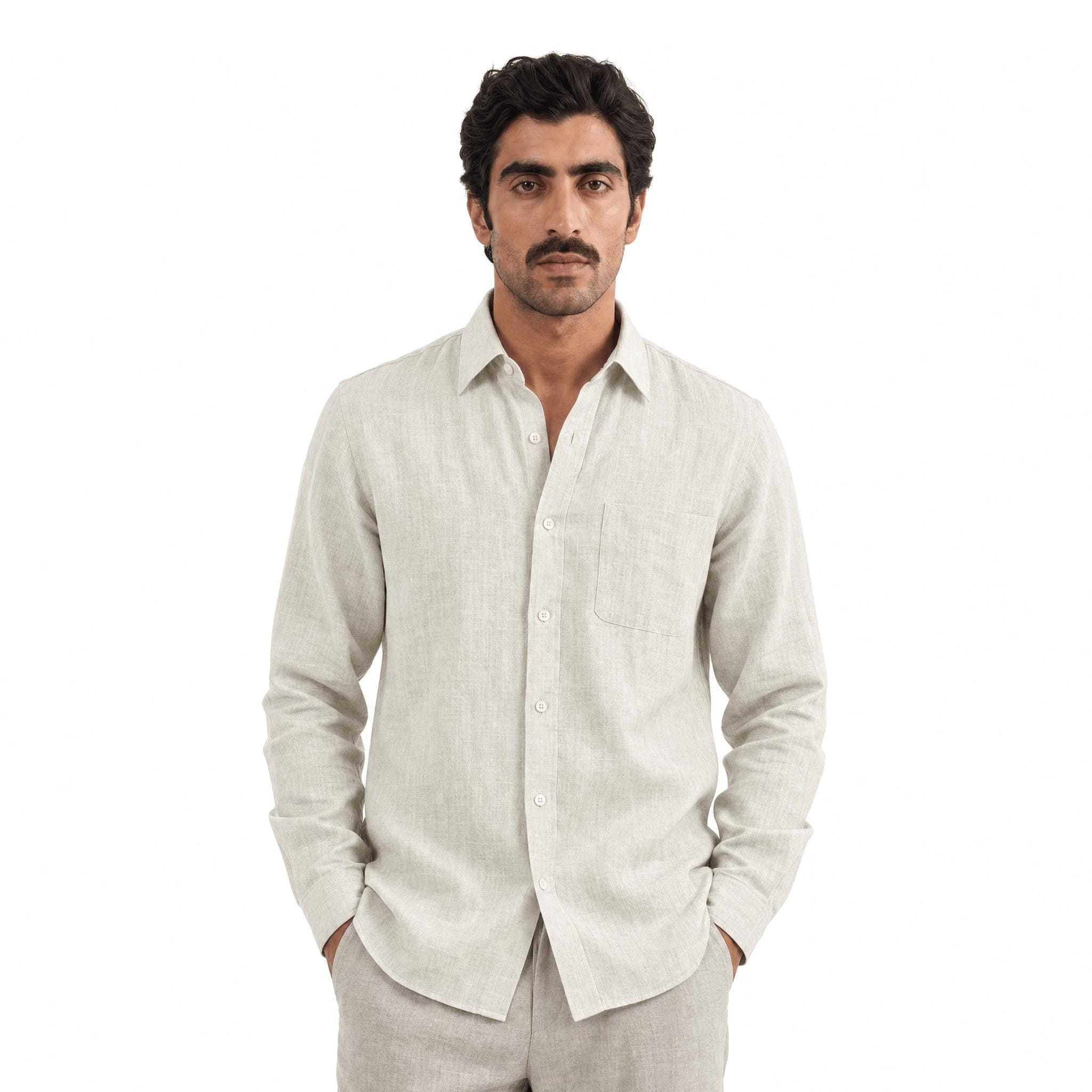 Premium Linen Fabric Fabric Natural Grey 60 LEA Linen Fabric