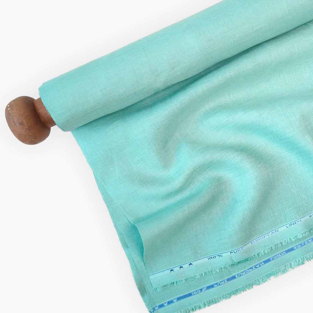 Premium Linen Fabric Fabric Pale Turquoise 60 LEA Linen Fabric
