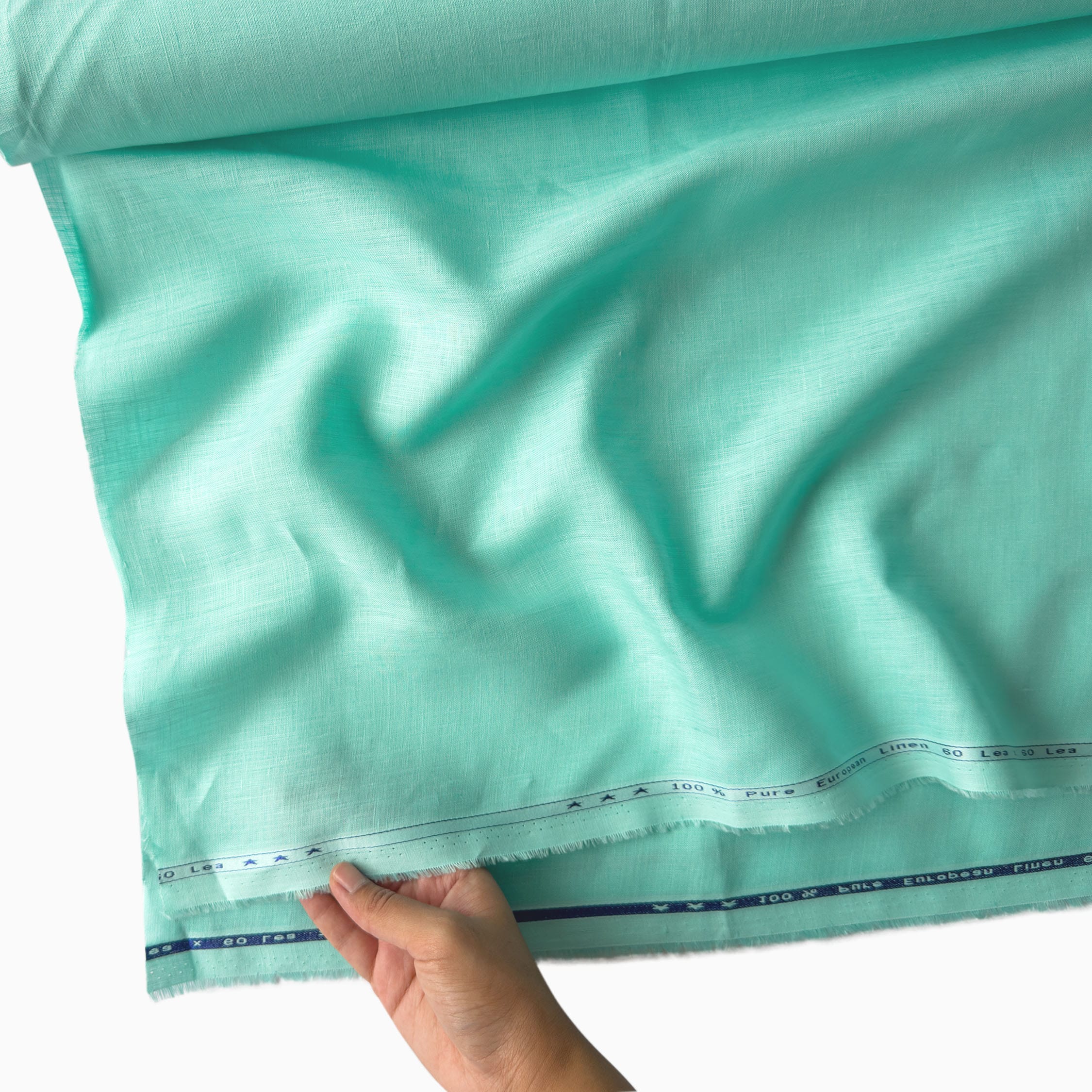 Premium Linen Fabric Fabric Pale Turquoise 60 LEA Linen Fabric