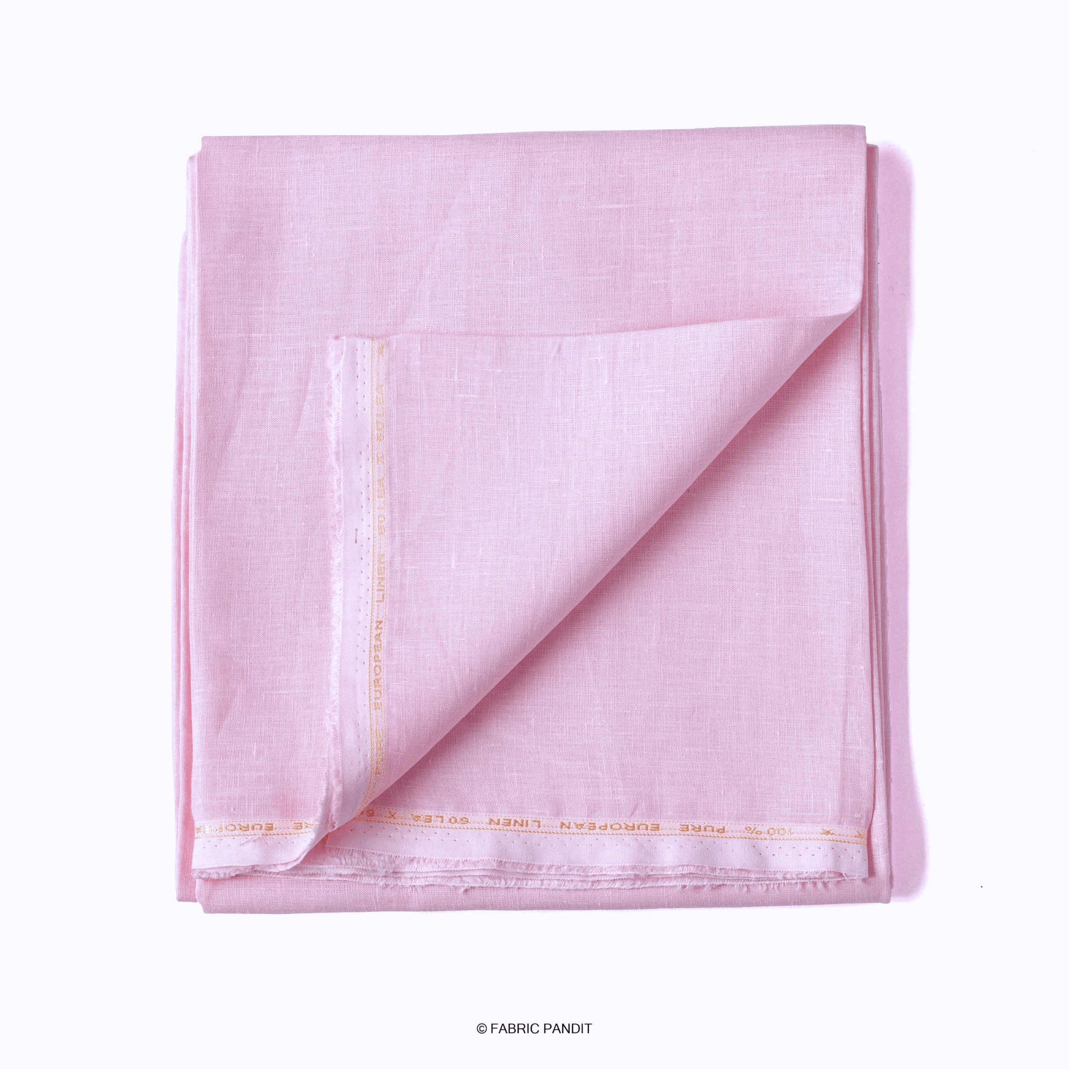 Premium Linen Fabric Fabric Pastel pink Plain Premium 60 Lea Pure Linen Fabric (Width 58 inch)