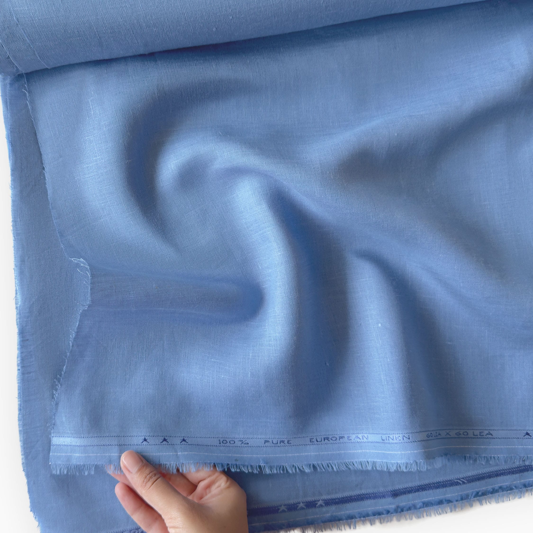 Premium Linen Fabric Fabric Placid Blue 60 LEA Linen Fabric