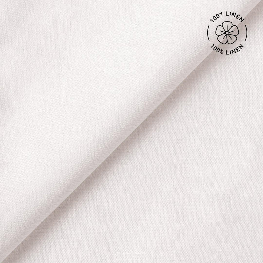 Premium Linen Fabric Fabric Pure White 60 LEA Linen Fabric