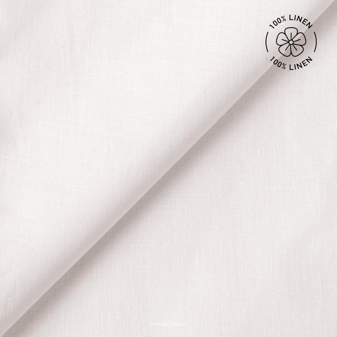 Premium Linen Fabric Fabric Pure White 60 LEA Linen Fabric