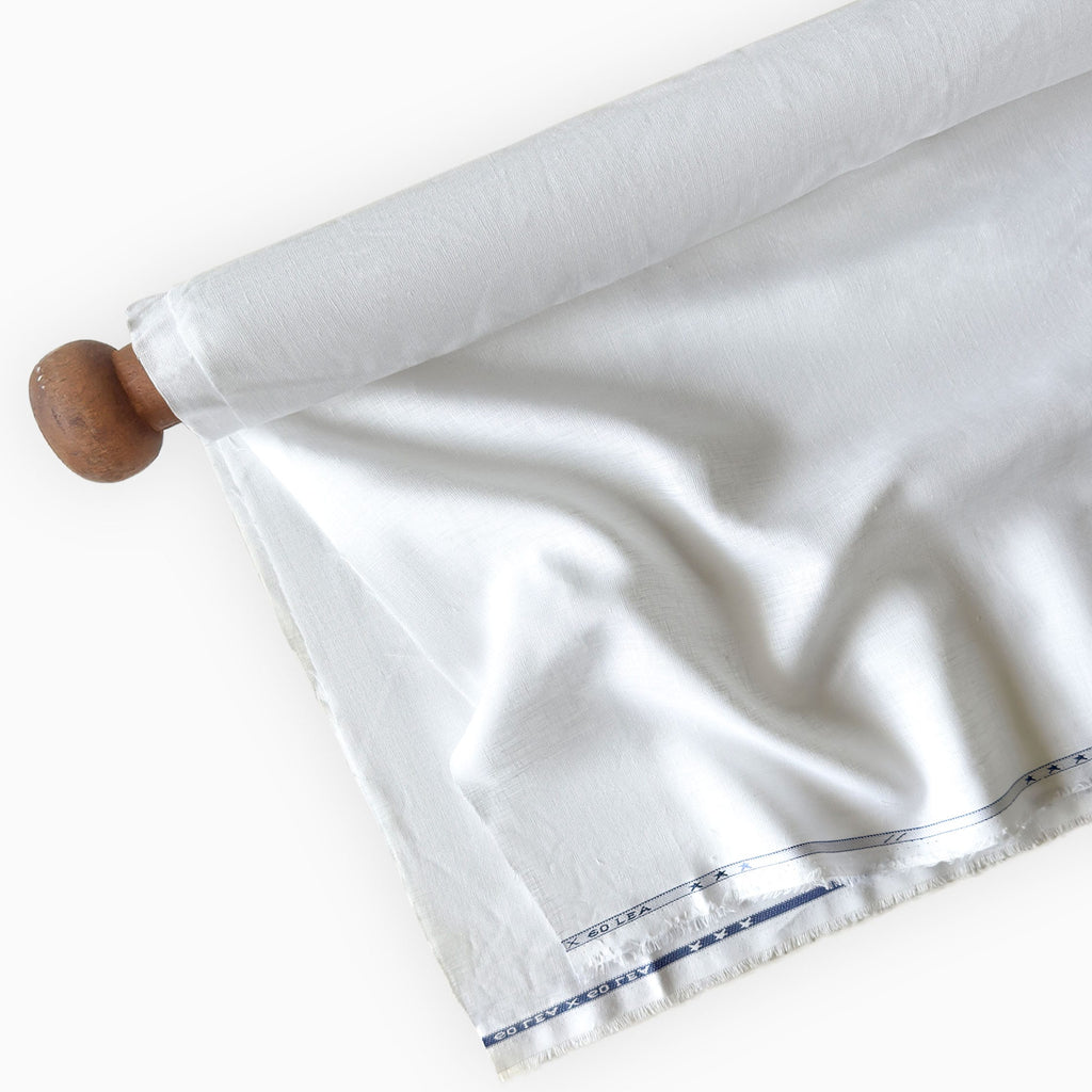 Premium Linen Fabric Fabric Pure White 60 LEA Linen Fabric