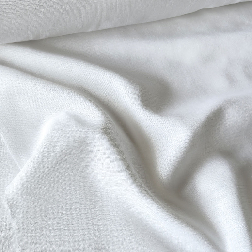 Premium Linen Fabric Fabric Pure White 60 LEA Linen Fabric