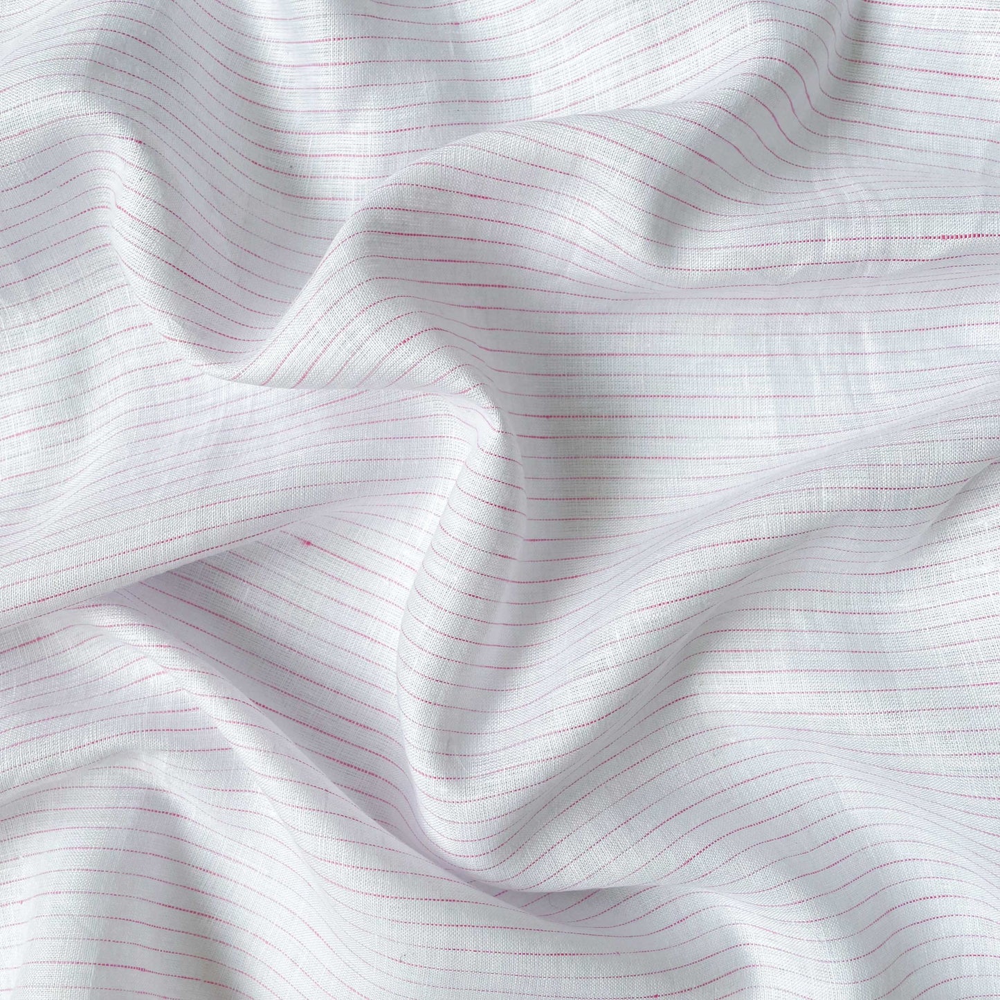 Premium Linen Fabric Fabric Pure White & Pink Stripes Premium 60 Lea Pure Linen Fabric (Width 58 Inches)