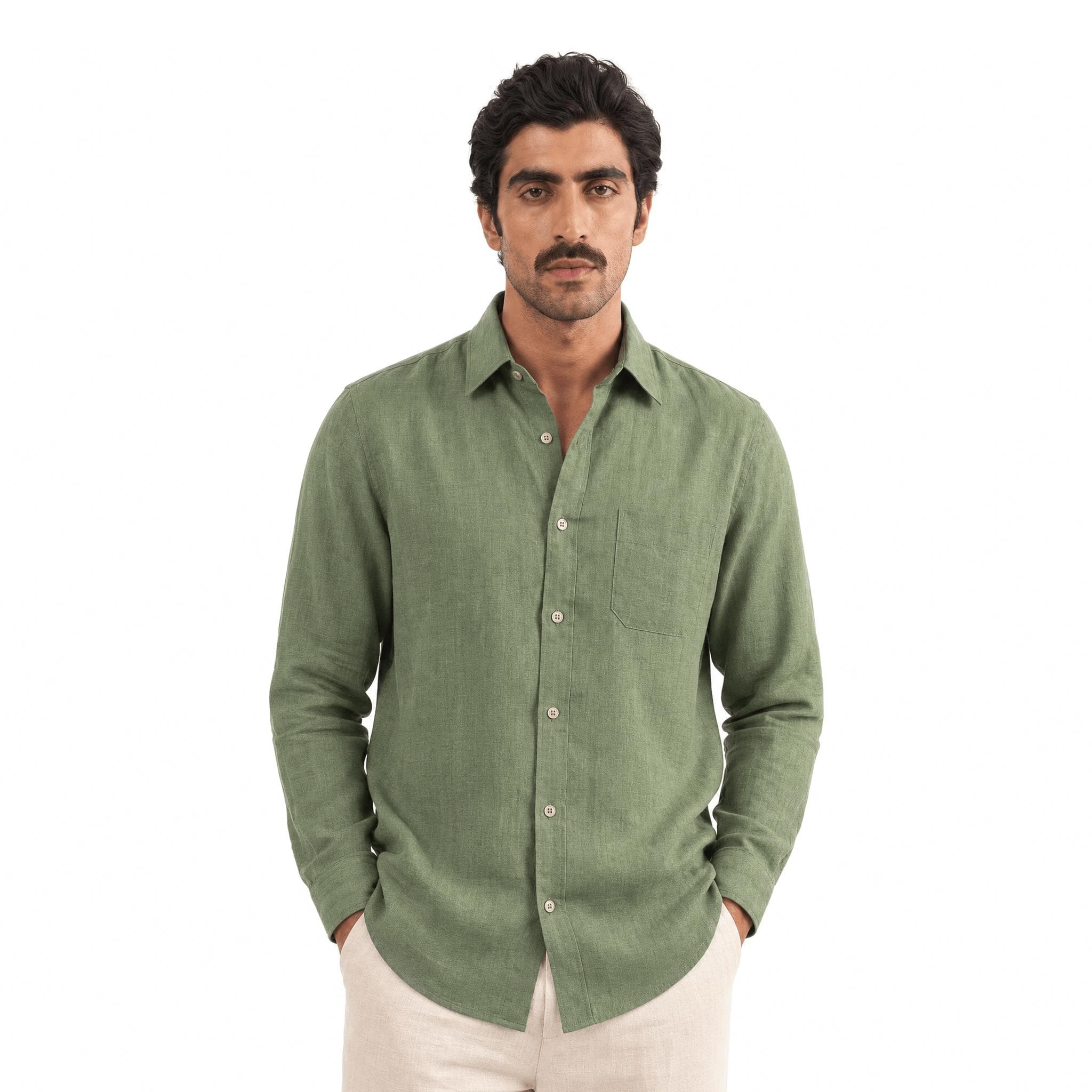 Premium Linen Fabric Fabric Sage Green 60 LEA Linen Fabric
