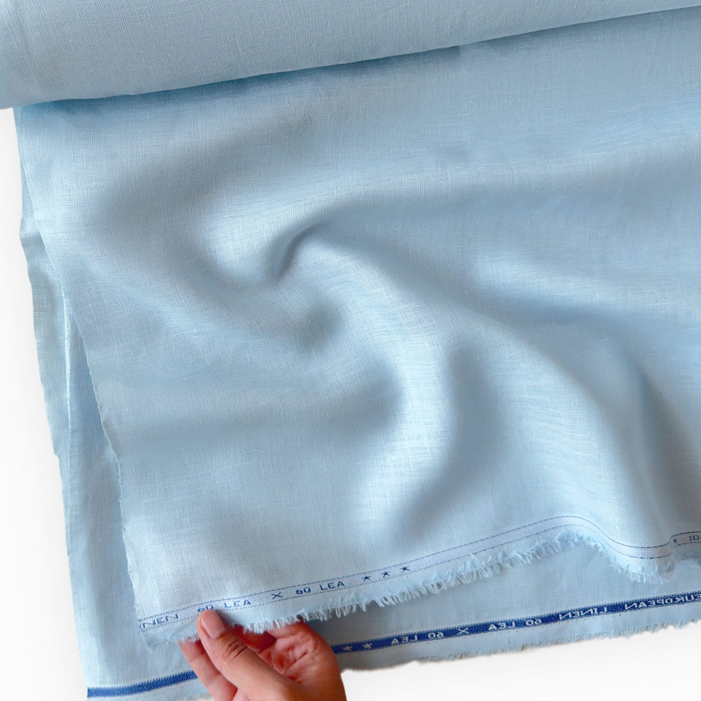 Premium Linen Fabric Fabric Sky Blue 60 LEA Linen Fabric