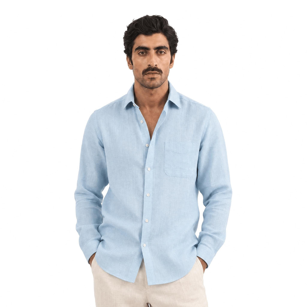 Premium Linen Fabric Fabric Sky Blue 60 LEA Linen Fabric