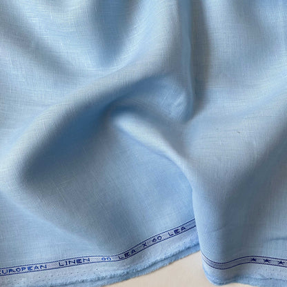 Premium Linen Fabric Fabric Sky Blue Plain Premium 60 Lea Pure Linen Shirting Fabric (Width 58 Inches)