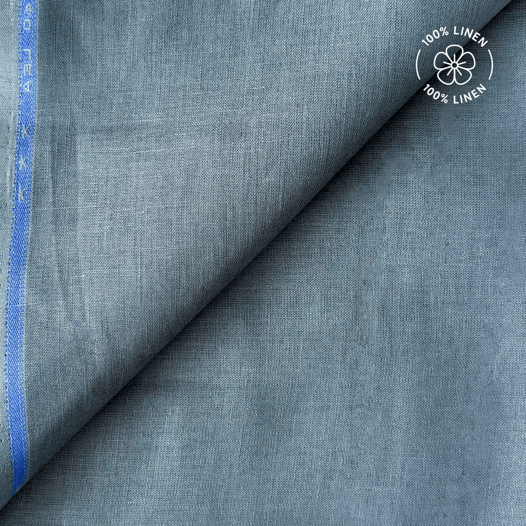 Premium Linen Fabric Fabric Slate Grey  Plain Premium 60 Lea Pure Linen Fabric (Width 58 Inches)