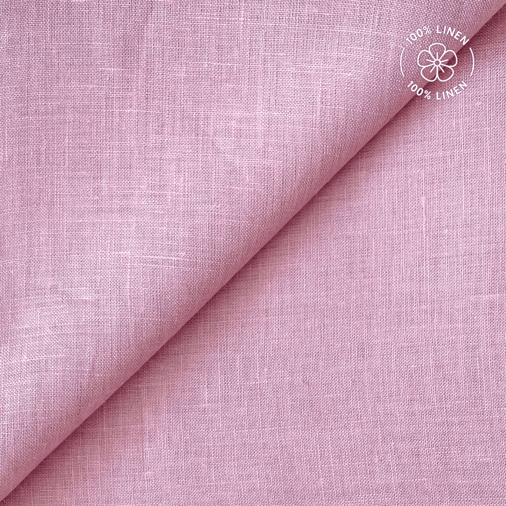 Premium Linen Fabric Fabric Soft Pink Plain Premium 60 Lea Pure Linen Shirting Fabric (Width 58 Inches)