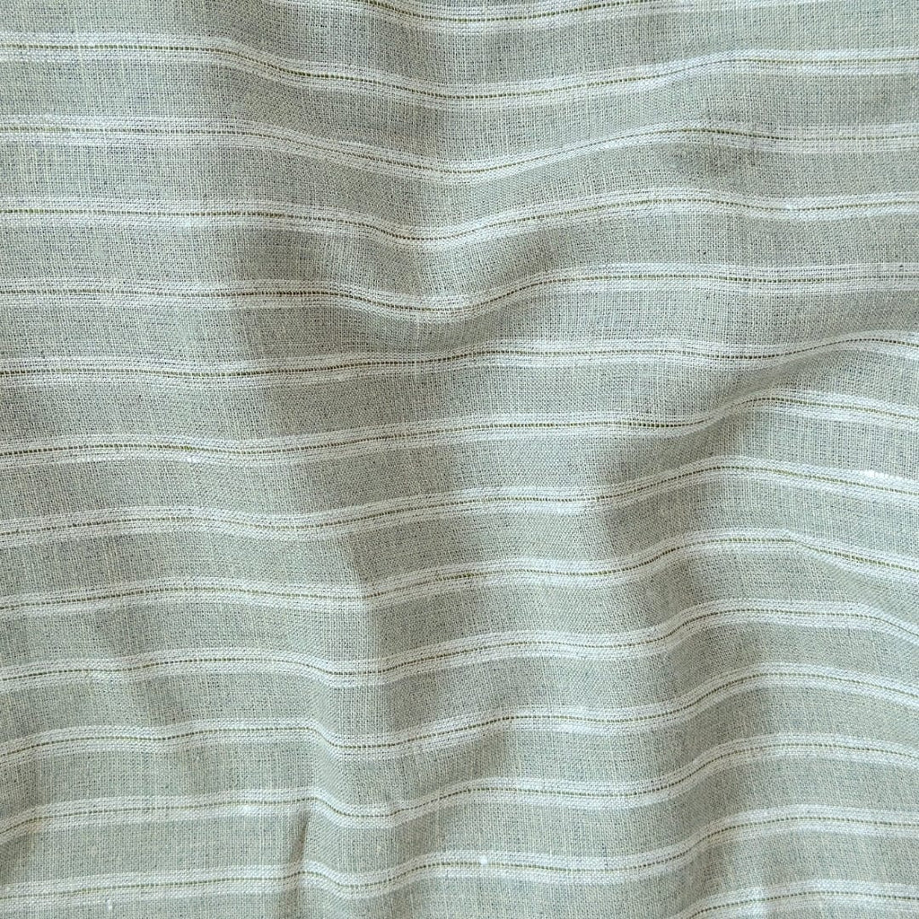 Premium Linen Stripes & Checks Cut Piece (CUT PIECE) Silver Grey & Stripes Woven Premium 60 Lea Pure Linen Fabric (Width 58 Inches)
