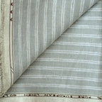 Premium Linen Stripes & Checks Cut Piece (CUT PIECE) Silver Grey & Stripes Woven Premium 60 Lea Pure Linen Fabric (Width 58 Inches)