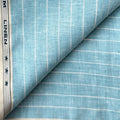Premium Linen Stripes & Checks Cut Piece Sky Blue & White Linen Cut Piece