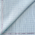 Premium Linen Stripes & Checks Fabric Baby Blue & Dark Blue Checks 60 LEA Linen Fabric