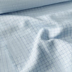 Premium Linen Stripes & Checks Fabric Baby Blue & Dark Blue Checks 60 LEA Linen Fabric