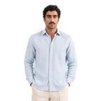Premium Linen Stripes & Checks Fabric Baby Blue & Dark Blue Checks 60 LEA Linen Fabric