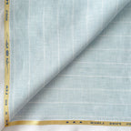 Premium Linen Stripes & Checks Fabric Baby Blue & White Stripes 60 LEA Linen Fabric