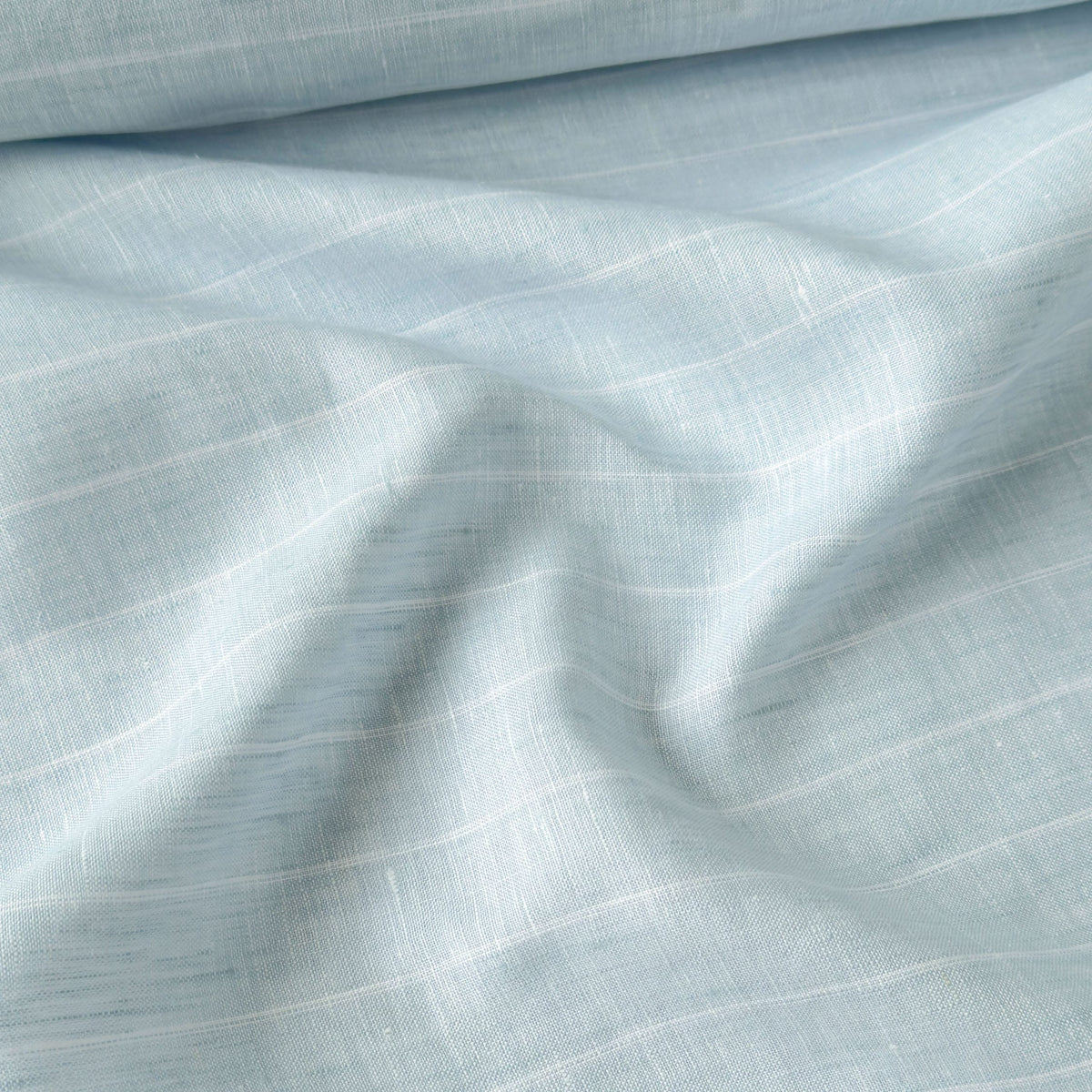 Premium Linen Stripes & Checks Fabric Baby Blue & White Stripes 60 LEA Linen Fabric