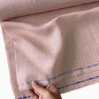 Premium Linen Stripes & Checks Fabric Blush Pink & White Checks 60 LEA Linen Fabric