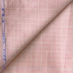 Premium Linen Stripes & Checks Fabric Blush Pink & White Checks 60 LEA Linen Fabric