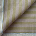 Premium Linen Stripes & Checks Fabric Brown & Green Stripes 60 LEA Linen Fabric