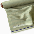 Premium Linen Stripes & Checks Fabric Dusty Green & Grey Stripes 60 LEA Linen Fabric